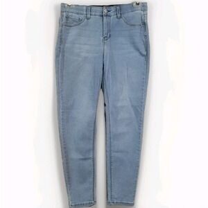 Curve Appeal Slim Ankle Jeans Sz 8/29 x 26 Light Wash Mid Rise Tummy Control